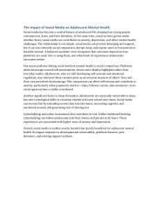 The Impact of Social Media on Adolescent Mental Health