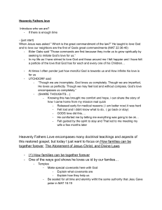 Heavenly Father's Love: Families, Atonement, Divine Laws