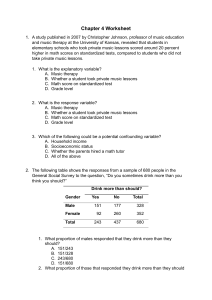 Statistics Worksheet: Observational Studies and Experiments
