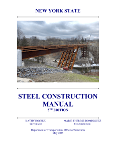 NYSDOT Steel Construction Manual 5th Edition 2025