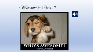 Welcome to Class 2: Major and Minor Chords