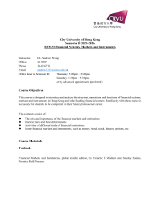 EF3333 Financial Systems, Markets and Instruments Syllabus