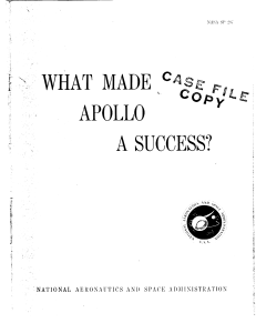 What Made Apollo a Success? NASA Report