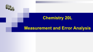 Chemistry 20L: Measurement and Error Analysis Syllabus