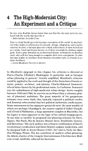 The High-Modernist City: Experiment and Critique