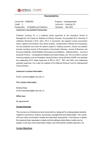 Econometrics Syllabus Peking University 2024