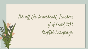 A Level 9093 English Language Teacher Training Slides