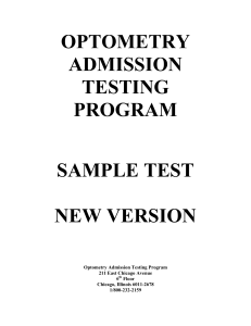 OAT Sample Test PDF | Optometry Admissions Prep