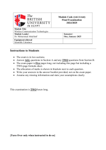 Wireless Communication Technologies Final Exam 2025