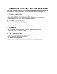 Study Skills and Time Management Guide for Students