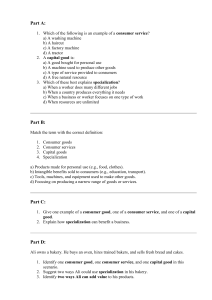 Economics Worksheet: Goods, Services & Specialization