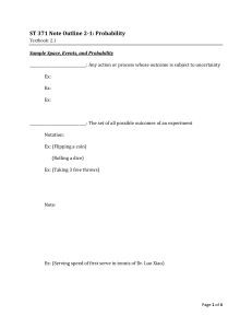 ST 371 Lecture Notes on Probability