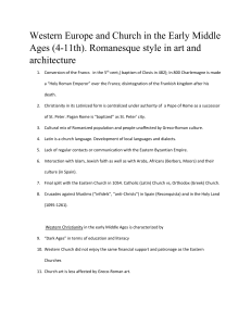 Western Europe & Church in Early Middle Ages