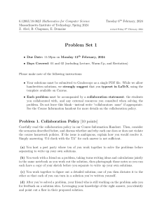 MIT Math for Computer Science Problem Set 1
