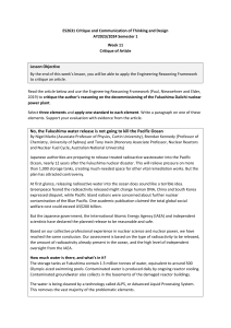 ES2631 Fukushima Article Critique Assignment