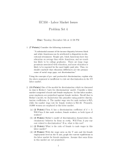 EC350 Labor Market Issues Problem Set 4 - Becker's Discrimination Model