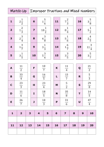 Match-Up Improper Fractions and Mixed Numbers Worksheet