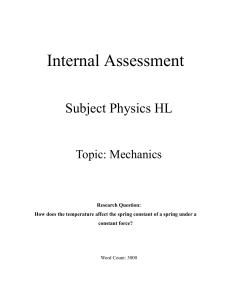 Physics HL IA: Effect of Temperature on Spring Constant