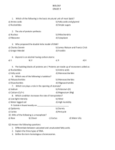 Grade 9 Biology Test Questions and Answers