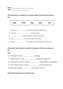 Elementary English Vocabulary Worksheet