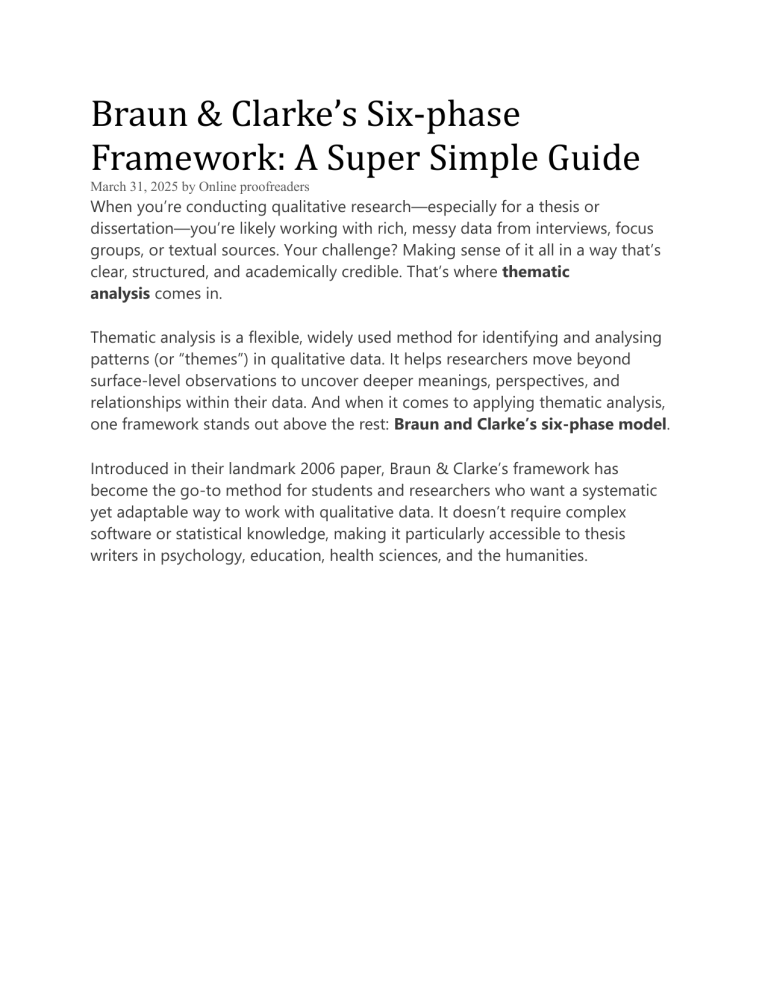 Braun & Clarke's Six-Phase Framework Guide