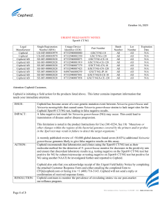 Cepheid Xpert CT/NG Urgent Field Safety Notice