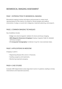 Biomedical Imaging Assessment: Techniques and Applications