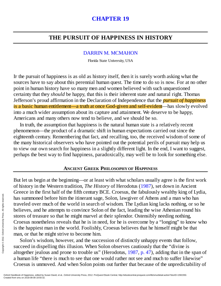 The Pursuit of Happiness in History: Darrin McMahon