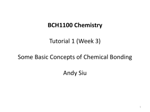 BCH1100 Chemistry Tutorial: Basic Concepts of Chemical Bonding