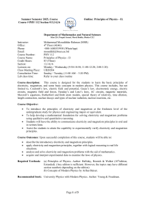 PHY 112: Principles of Physics II Course Outline