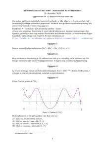 MET11801 Eksamen: Matematikk for sivil&oslash;konomer