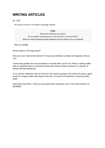 Writing Articles for B1-PET: Cinema vs Home