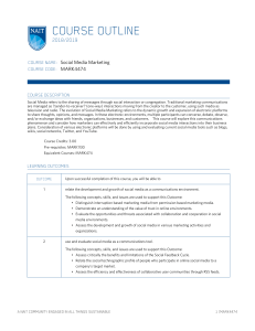 NAIT Social Media Marketing Course Outline 2018/2019
