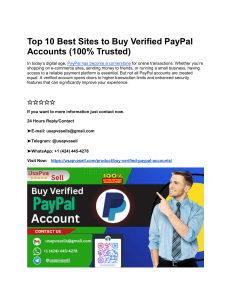 Easy Buy Verified Paypal Accounts for High-Volume Crypto Businesses