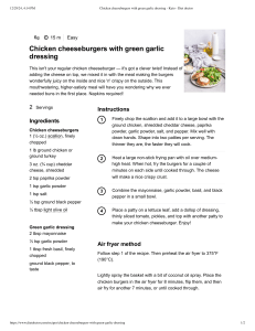 Keto Chicken Cheeseburger Recipe with Garlic Dressing