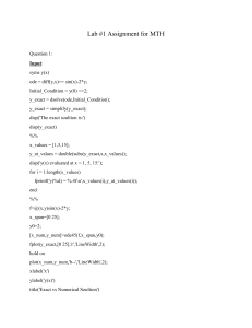 Tarea Laboratorio MATLAB M&eacute;todos Num&eacute;ricos EDO