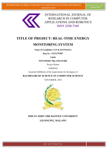 Real-Time Energy Monitoring System Project Report Malawi