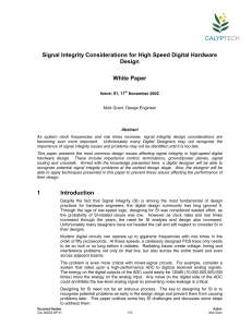 Signal Integrity for High-Speed Digital Design