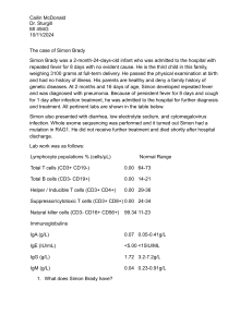 Case Study: Simon Brady's SCID Diagnosis