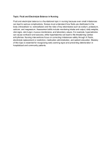 Fluid and Electrolyte Balance in Nursing