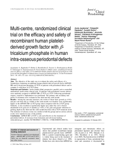 Clinical Trial: rhPDGF-BB and b-TCP for Periodontal Regeneration
