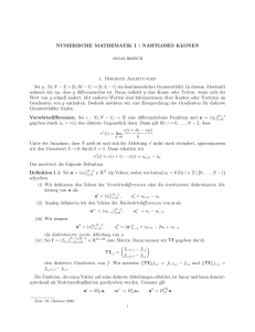 Numerische Mathematik I: Nahtloses Klonen Vorlesungsskript