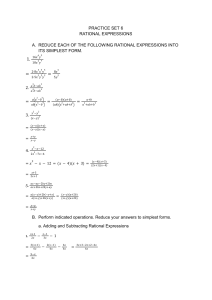 Practice Set 6: Rational Expressions Math Problems