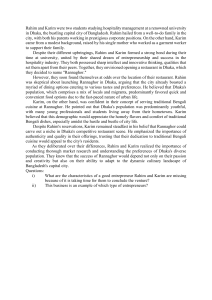 Rannaghor Restaurant Case Study: Entrepreneurship in Hospitality