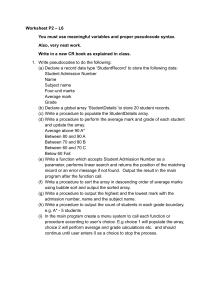 Worksheet P2 L6 Student Record Pseudocode