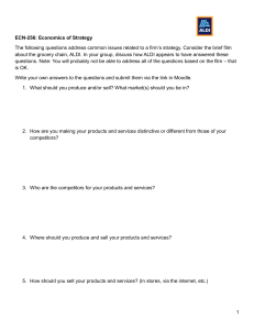 ECN-256: Economics of Strategy Assignment - ALDI Case Study
