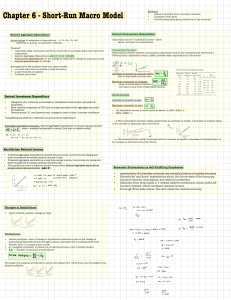Short-Run Macroeconomic Model Lecture Notes
