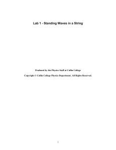 Physics Lab 1: Standing Waves in a String - Collin College