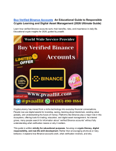 Guide to Responsible Crypto Learning & Binance Verification