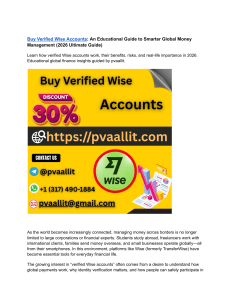 Buy Verified Wise Accounts &ndash; Secure & Trusted